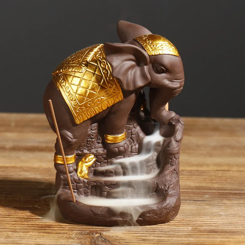 Backflow Incense Holder Waterfall Incense Burner Elephant Incense Cones Sticks Holder Ceramic Exquisite Figurine Home Decor Gift
Backflow Incense Holder Waterfall Incense Burner Elephant Incense Cones Sticks Holder Ceramic Exquisite Figurine Home Decor Gift