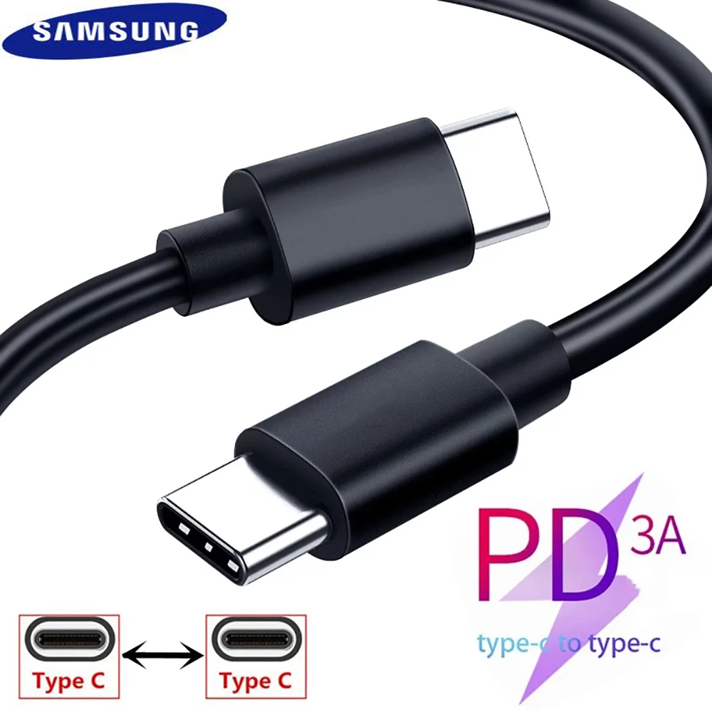 Samsung Cable Type C Original Pd Usb C To USB C 25w Super Fast Charging 45w 3A For Galaxy S22 5G S21 S20 Note 20 10 A71 Tab S7 8
Samsung Cable Type C Original Pd Usb C To USB C 25w Super Fast Charging 45w 3A For Galaxy S22 5G S21 S20 Note 20 10 A71 Tab S7 8