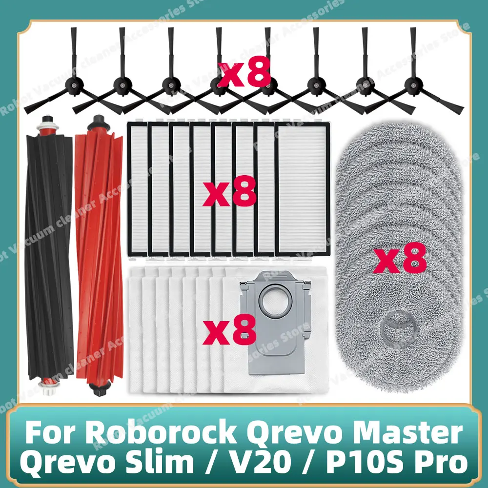 Совместимость с Roborock Qrevo Master/Qrevo Slim/V20/P10S Pro, основная боковая щетка, тканевый фильтр, детали мешка для пыли
Совместимость с Roborock Qrevo Master/Qrevo Slim/V20/P10S Pro, основная боковая щетка, тканевый фильтр, детали мешка для пыли