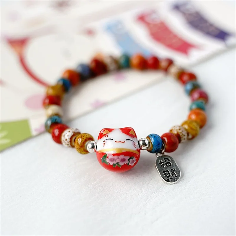 Cute Lucky Cat Bracelet For Girls Adjustable Colorful Beaded Bracelets Ceramics Cat Pendant Charm Bracelets Jewelry Wholesale
Cute Lucky Cat Bracelet For Girls Adjustable Colorful Beaded Bracelets Ceramics Cat Pendant Charm Bracelets Jewelry Wholesale