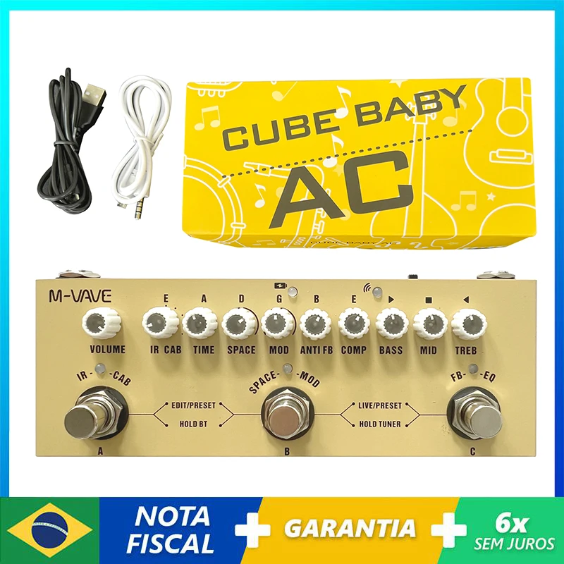 M-vave Cube BABY AC Rechargeable Multi Effects Pedal For Electric Acoustic Guitar Bass Recording Audio Interface Function Cuvave
M-vave Cube BABY AC Rechargeable Multi Effects Pedal For Electric Acoustic Guitar Bass Recording Audio Interface Function Cuvave