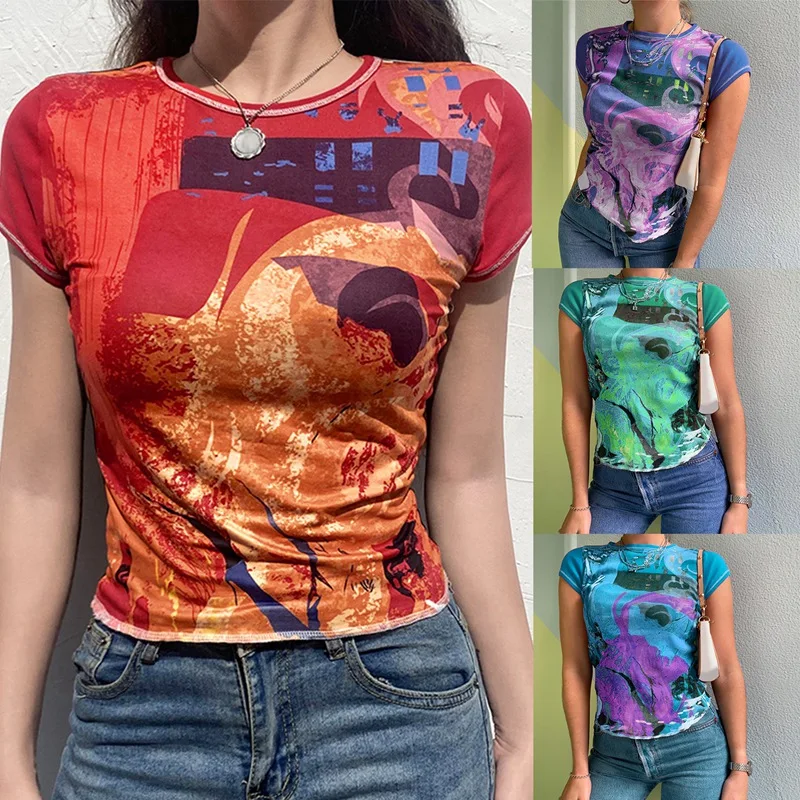 Printed Harajuku Short Sleeve Crop Top T Shirt Summer Hip Hop Basic T-Shirt Women Casual Y2K Streetwear
Printed Harajuku Short Sleeve Crop Top T Shirt Summer Hip Hop Basic T-Shirt Women Casual Y2K Streetwear