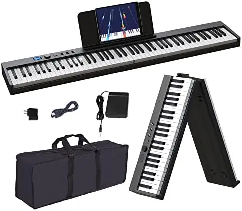 

Фотоклавиатура 88 клавиш полноразмерная полуутяжеленная складная клавиатура для пианино, Bluetooth портативная электронная клавиатура для пианино с