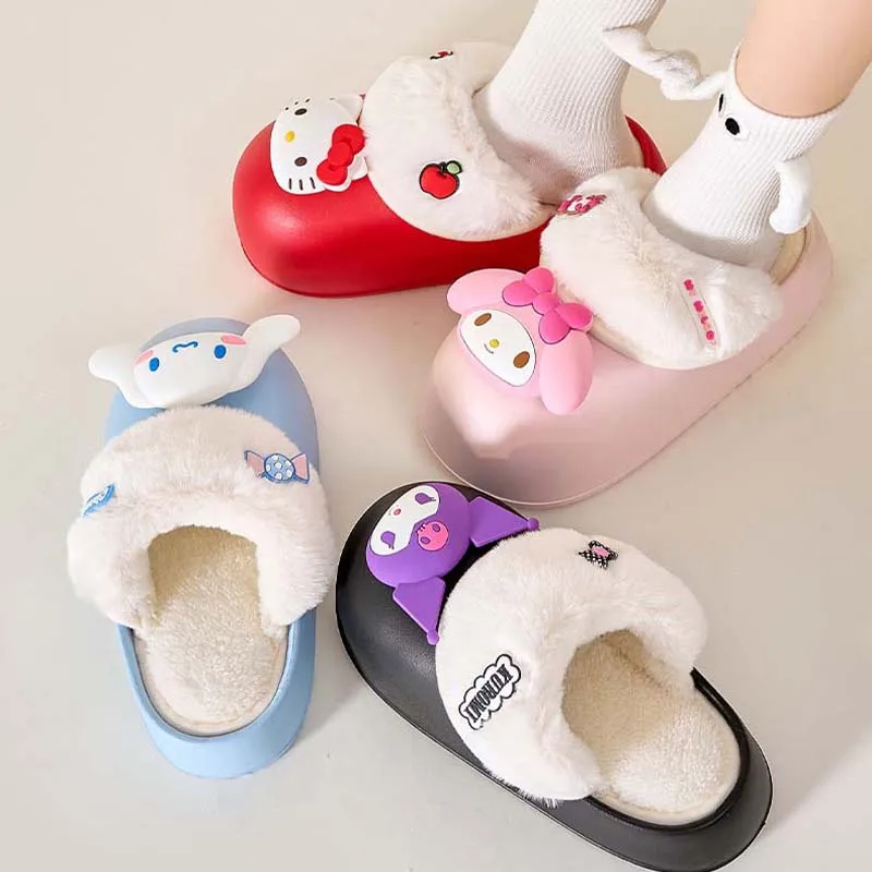 Sanrio Pochacco Hello Kitty Women Winter Slippers Cartoon Kuromi Melody Cinnamoroll Indoor Non-Slip Warm Plush Cotton Slippers
Sanrio Pochacco Hello Kitty Women Winter Slippers Cartoon Kuromi Melody Cinnamoroll Indoor Non-Slip Warm Plush Cotton Slippers