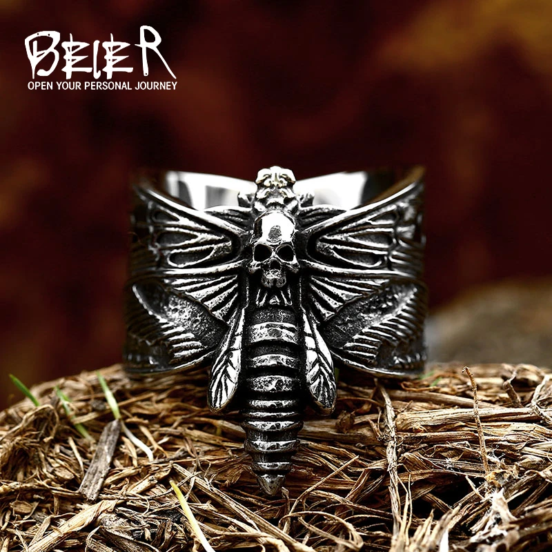 Beier Stainless Steel Punk Unique shape Butterfly Ring Animal Jewelry for man drop shipping BR8-833
Beier Stainless Steel Punk Unique shape Butterfly Ring Animal Jewelry for man drop shipping BR8-833