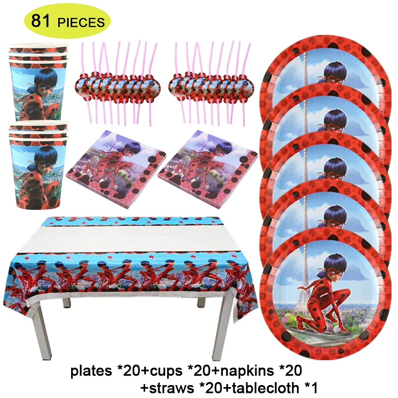 Girls Red Ladybugg Birthday Theme Decorations Happy Birthday Banner Plates Napkins Disposable Tableware Kids Party Supplies Set
Girls Red Ladybugg Birthday Theme Decorations Happy Birthday Banner Plates Napkins Disposable Tableware Kids Party Supplies Set