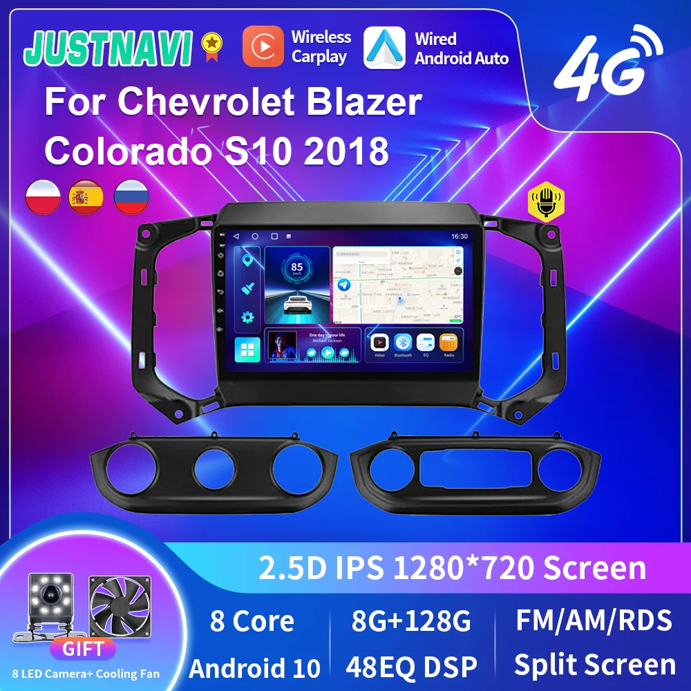 Автомагнитола JUSTNAVI, 2din, Android 10,0, мультимедийный плеер для Chevrolet Blazer, Колорадо S10 2016-2021, CarPlay, видео, авто, стерео, GPS 
Автомагнитола JUSTNAVI, 2din, Android 10,0, мультимедийный плеер для Chevrolet Blazer, Колорадо S10 2016-2021, CarPlay, видео, авто, стерео, GPS