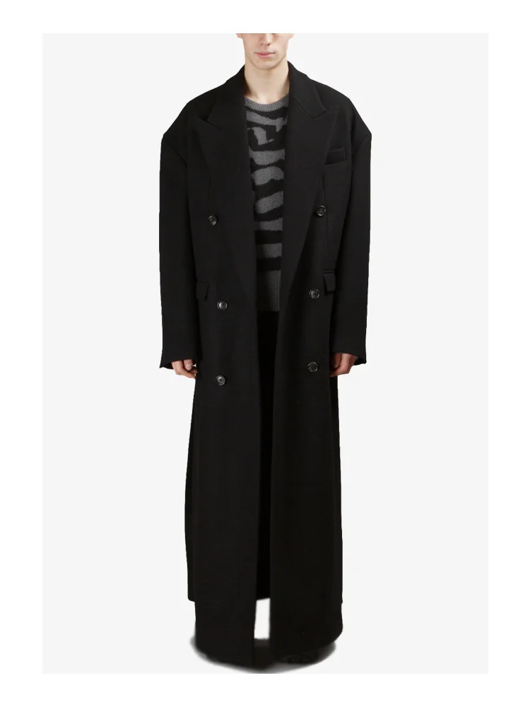 long Super loose woolen coat men's fall-shoulder profile side slit autumn and winter classic top
long Super loose woolen coat men's fall-shoulder profile side slit autumn and winter classic top