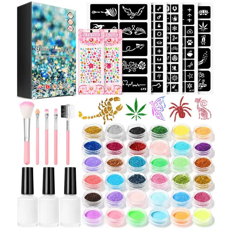 Halloween Natural Glitter Sticker Temporary Tattoo Set 30 Large Glitter Colors And 6 Fluorescent Colors Flash Face Body Art Set
Halloween Natural Glitter Sticker Temporary Tattoo Set 30 Large Glitter Colors And 6 Fluorescent Colors Flash Face Body Art Set