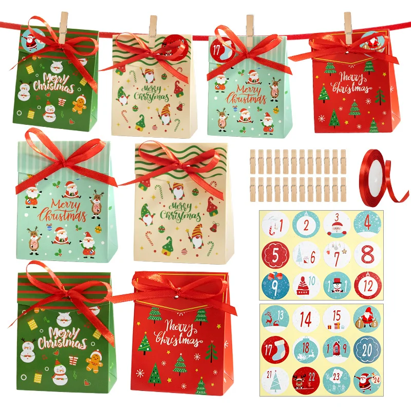 24Sets Mini Merry Christmas Gift Box Santa Claus Snowman Xmas Candy Boxes Advent Calendar Kit with Number Sticker Ribbon for Kid
24Sets Mini Merry Christmas Gift Box Santa Claus Snowman Xmas Candy Boxes Advent Calendar Kit with Number Sticker Ribbon for Kid