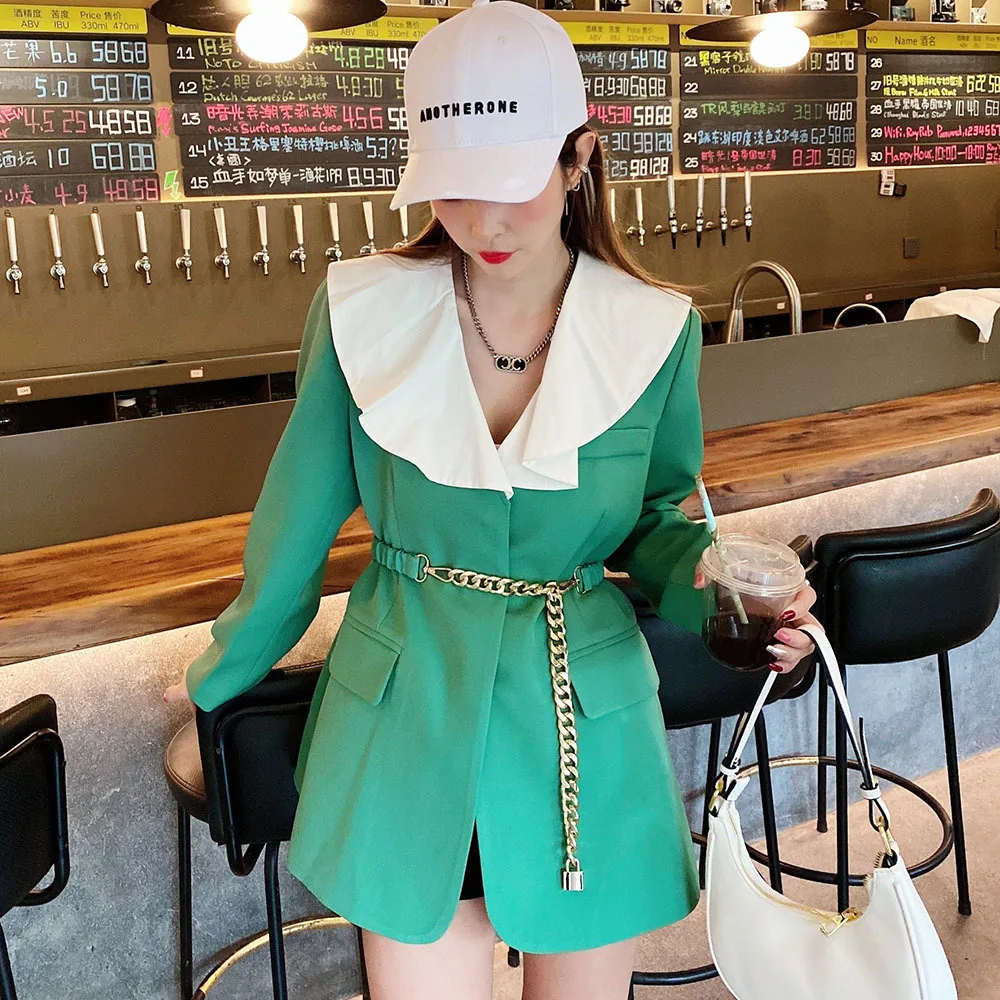 Spring Autumn Women's Blazer Lotus Leaf Collar Casual Ladies Suit Jacket 2022 New Korean Version Loose All-match Work Coat M-4XL
Spring Autumn Women's Blazer Lotus Leaf Collar Casual Ladies Suit Jacket 2022 New Korean Version Loose All-match Work Coat M-4XL