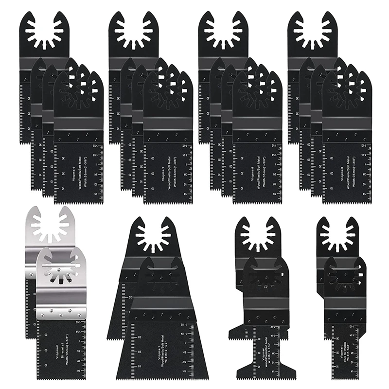 24PCS Universal Metal Wood Oscillating Multitool Quick Release Saw Blades Compatible with Fein Multimaster Porter Cable
24PCS Universal Metal Wood Oscillating Multitool Quick Release Saw Blades Compatible with Fein Multimaster Porter Cable