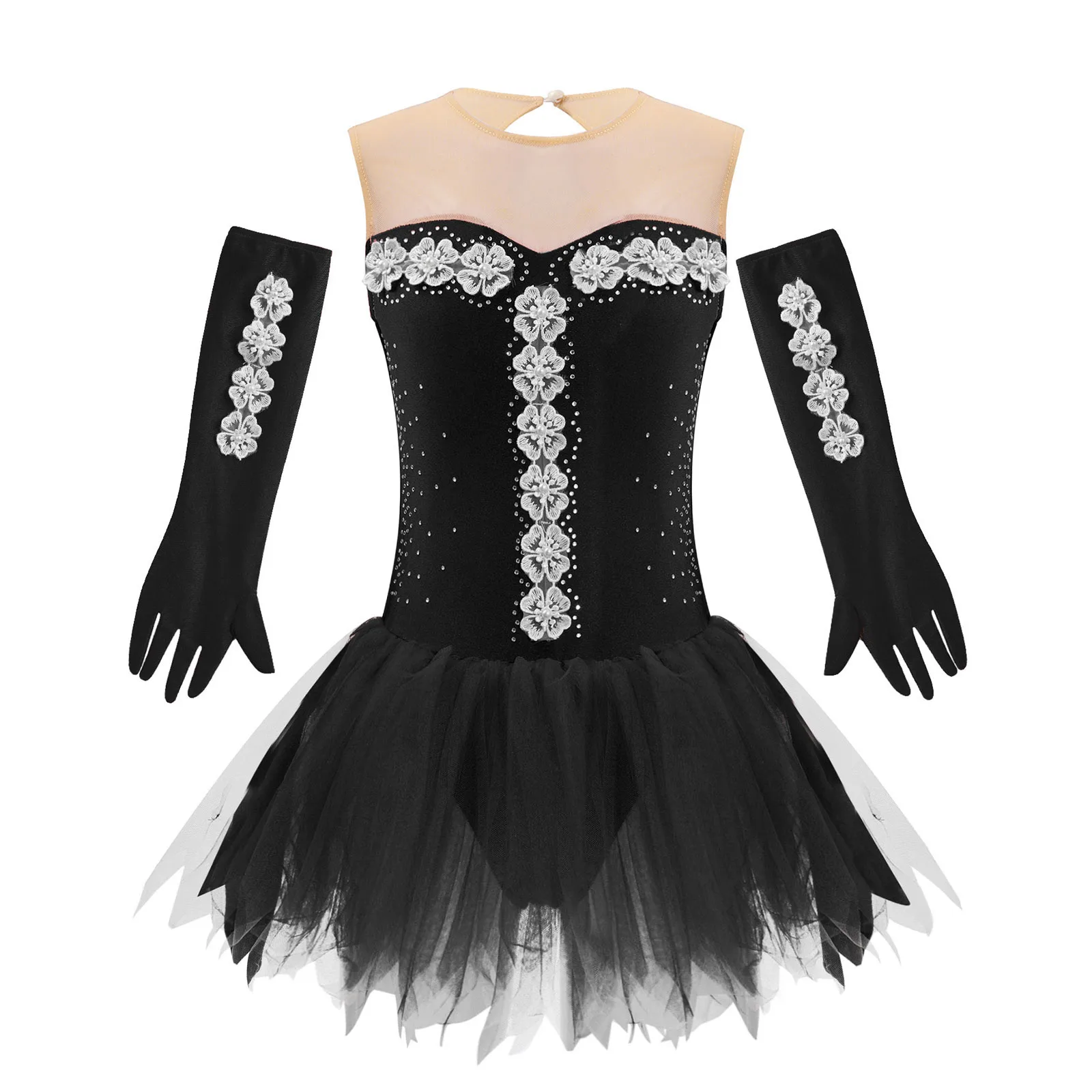 2PCS Kids Girls Sleeveless Dresses Hollow Back Fashion Flower Decorated Patchwork Tutu Mesh Dress with Gloves Dance Skating Wear
2PCS Kids Girls Sleeveless Dresses Hollow Back Fashion Flower Decorated Patchwork Tutu Mesh Dress with Gloves Dance Skating Wear