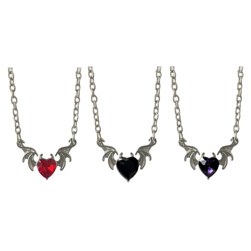 E0BF Gothic Heart Pendant Necklaces Heart Devil Wing Pendant Necklaces Alloy Material Love Pendant Choker for Women Girls 
E0BF Gothic Heart Pendant Necklaces Heart Devil Wing Pendant Necklaces Alloy Material Love Pendant Choker for Women Girls