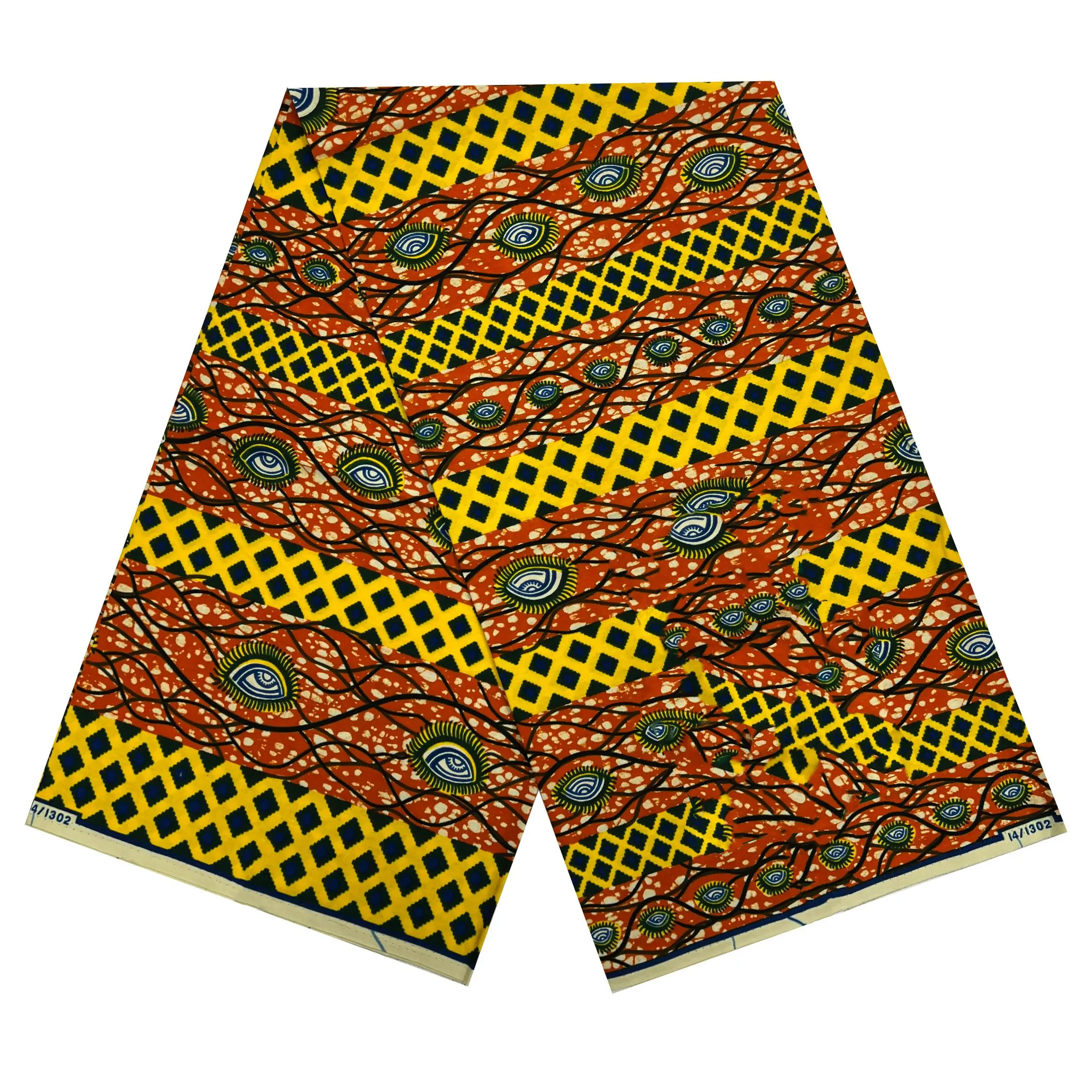 

100% настоящая оригинальная африканская голландская красящая Ткань для шитья 6 ярдов, настоящий воск, ткань с принтом Анкары, материал для пла...
