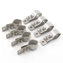 2~20Pcs/Lot SS304 Stainless Steel Pipe Clamp Wave Sunshade Nets Accessories Adjustable Fixed Pipe Clamps Sun Shade Net Parts