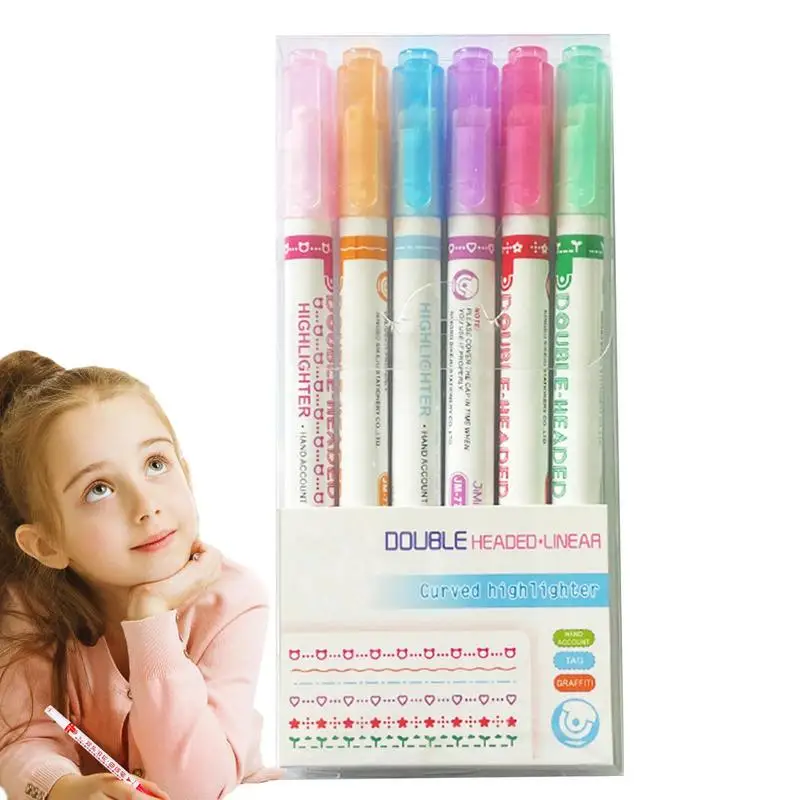 6pcs Double Tip Kawaii Highlighter Markers Pens Roller Tip Stationery School Graffiti Art Liner Marker Novelty Markers
6pcs Double Tip Kawaii Highlighter Markers Pens Roller Tip Stationery School Graffiti Art Liner Marker Novelty Markers