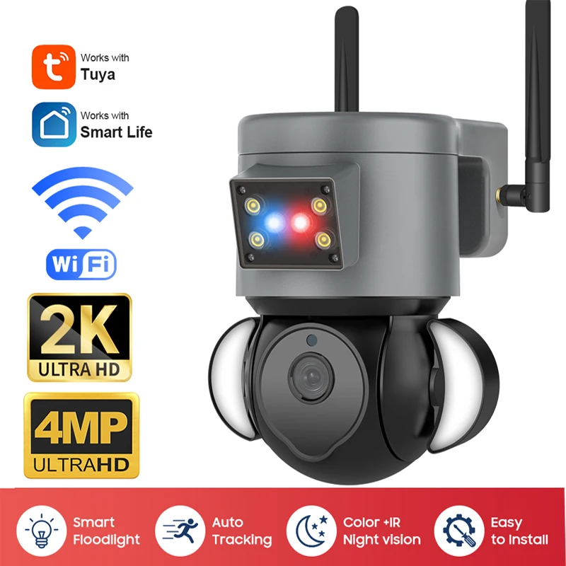 Wi-Fi IP-камера 4MP 2K TUYA PTZ, охранная скоростная купольная Беспроводная видеосигнализация, наружная сирена, камера
Wi-Fi IP-камера 4MP 2K TUYA PTZ, охранная скоростная купольная Беспроводная видеосигнализация, наружная сирена, камера