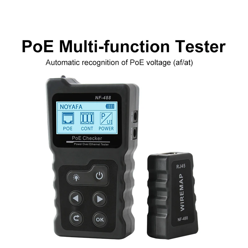 

Multifunctional POE Tester Network Cable Testers Ethernet Digital CAT5 CAT6 LAN Detectors PoE Checker with NF-488 LCD Display