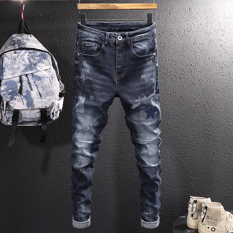 Fashion Streetwear Men Jeans Retro Black Blue Elastic Slim Fit Ripped Jeans Men Stars Printed Designer Hip Hop Denim Punk Pants
Fashion Streetwear Men Jeans Retro Black Blue Elastic Slim Fit Ripped Jeans Men Stars Printed Designer Hip Hop Denim Punk Pants