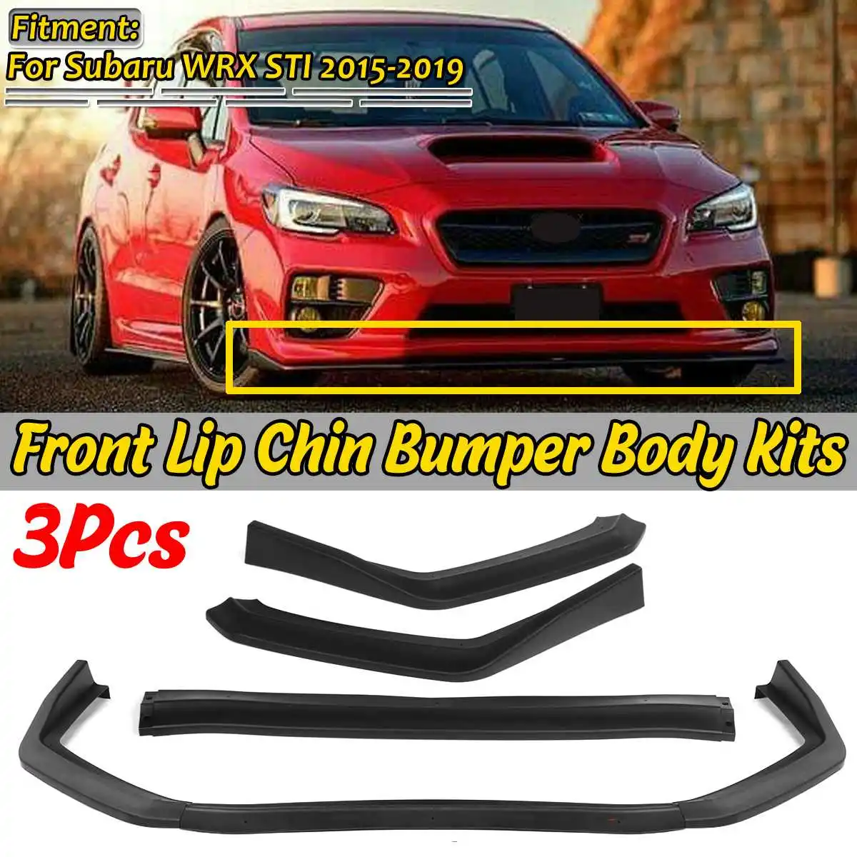 Black / Carbon Fiber Look 3Pcs Car Front Bumper Splitter Lip Chin Spoiler Diffuser Bumper Body Kits For Subaru WRX STI 2015-2019
Black / Carbon Fiber Look 3Pcs Car Front Bumper Splitter Lip Chin Spoiler Diffuser Bumper Body Kits For Subaru WRX STI 2015-2019