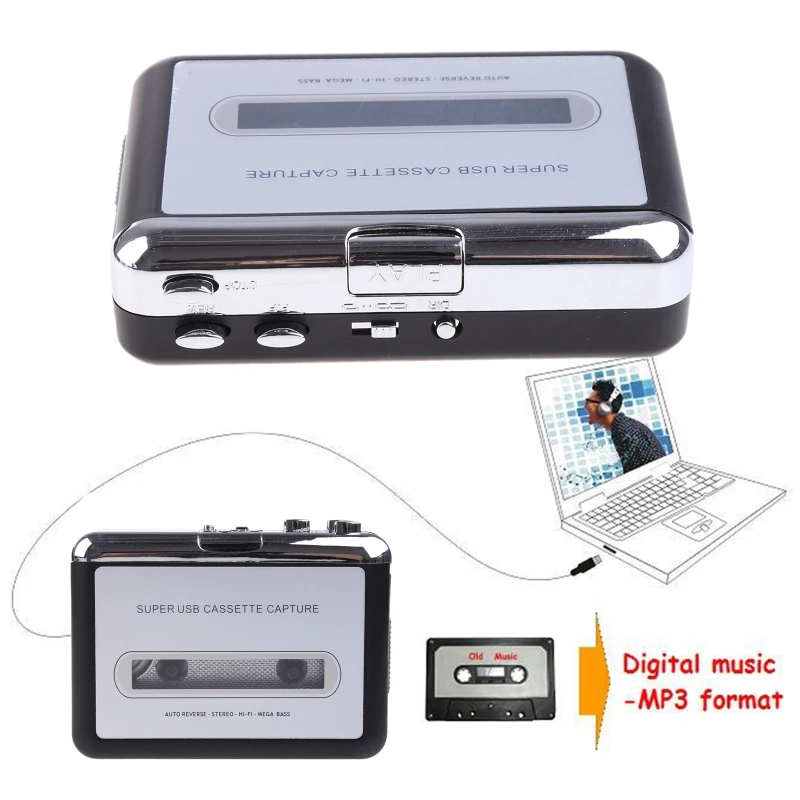 USB Cassette Player Tape to PC Old Cassette to MP3 Format Converter Audio Recorder Capture Walkman with Auto Reverse
USB Cassette Player Tape to PC Old Cassette to MP3 Format Converter Audio Recorder Capture Walkman with Auto Reverse
