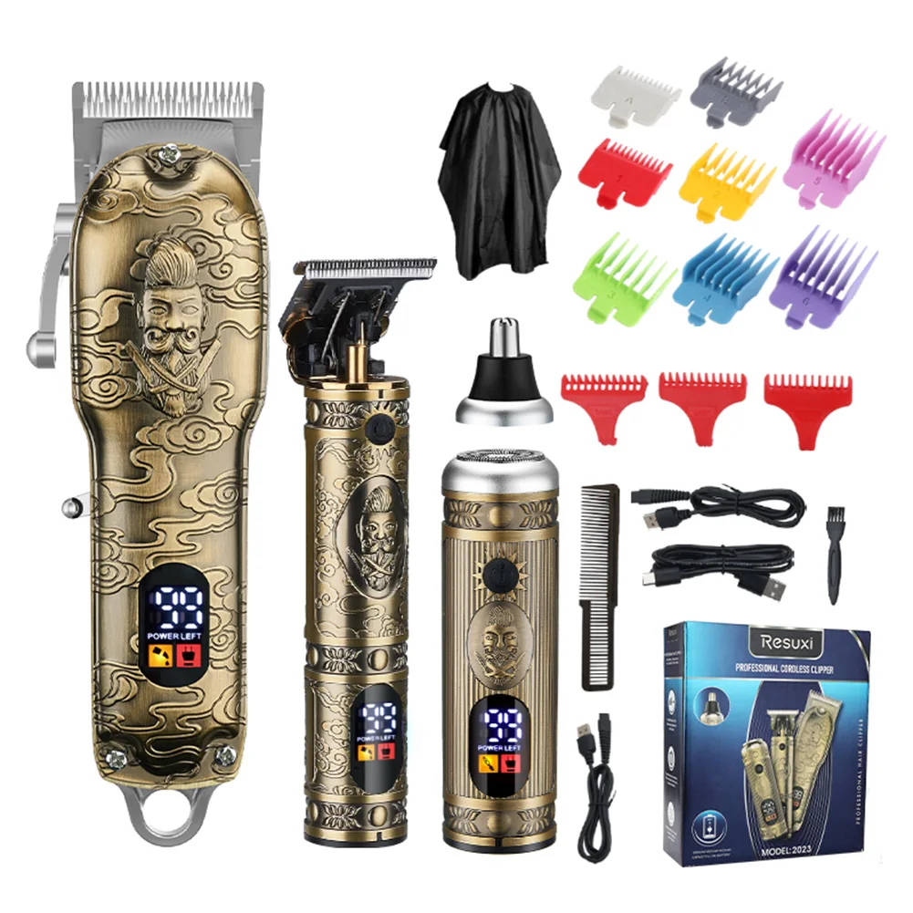 Men's Hair Clipper Kit Rechargeable Cordless Hair Beard Trimmer Nose Hair Trimmer Set With Guide Combs Hair Cutting Grooming Kit
Men's Hair Clipper Kit Rechargeable Cordless Hair Beard Trimmer Nose Hair Trimmer Set With Guide Combs Hair Cutting Grooming Kit