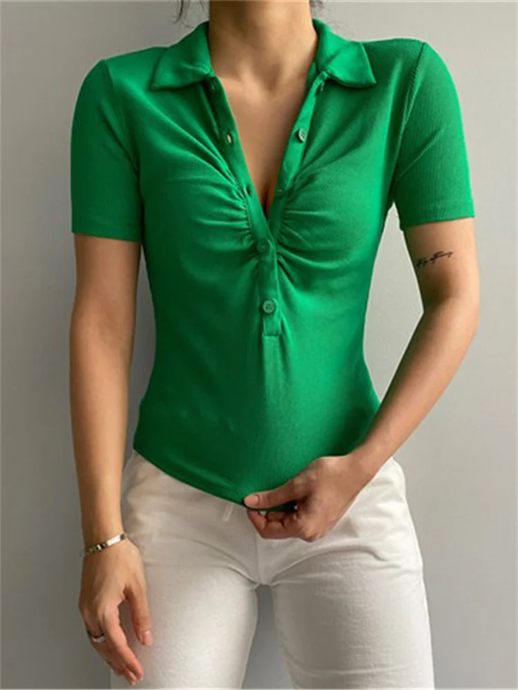 Футболка CHRONSTYLE женская с V-образным вырезом, элегантный топ с рюшами, с коротким рукавом, на пуговицах, Повседневная Уличная одежда, весна-ле...
Футболка CHRONSTYLE женская с V-образным вырезом, элегантный топ с рюшами, с коротким рукавом, на пуговицах, Повседневная Уличная одежда, весна-ле...