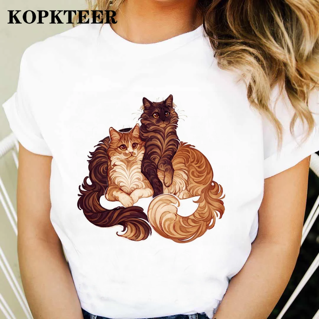 Женский топ с коротким рукавом, футболка с цветочным принтом и кошкой, лето 2022
Женский топ с коротким рукавом, футболка с цветочным принтом и кошкой, лето 2022