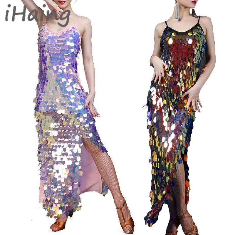 Adult Bling Sequins Latin Dance Dress Fringe Dancing Skirt Women Rumba Cha cha Tango Stage Costume Rave Outfits Lesson Clothes
Adult Bling Sequins Latin Dance Dress Fringe Dancing Skirt Women Rumba Cha cha Tango Stage Costume Rave Outfits Lesson Clothes