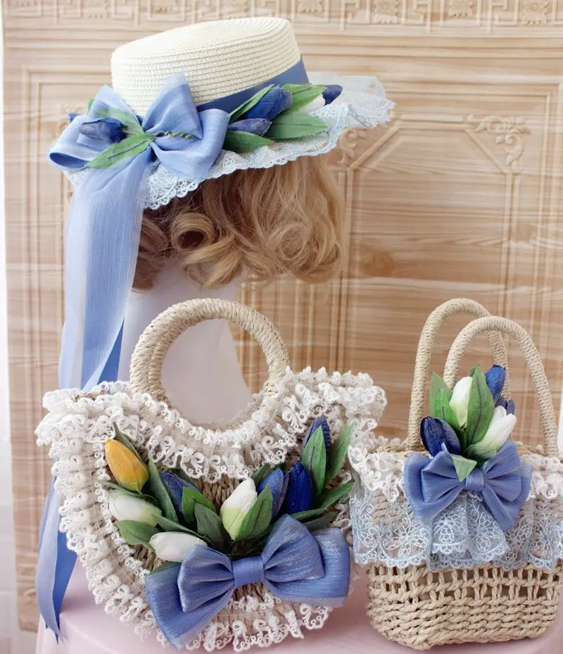 Women Rattan Bags 2022 NEW Luxury Straw Bag Summer Luxury Beach Totes Ladies Handmade Blue Flower Travel Basket with Sun Hat
Women Rattan Bags 2022 NEW Luxury Straw Bag Summer Luxury Beach Totes Ladies Handmade Blue Flower Travel Basket with Sun Hat