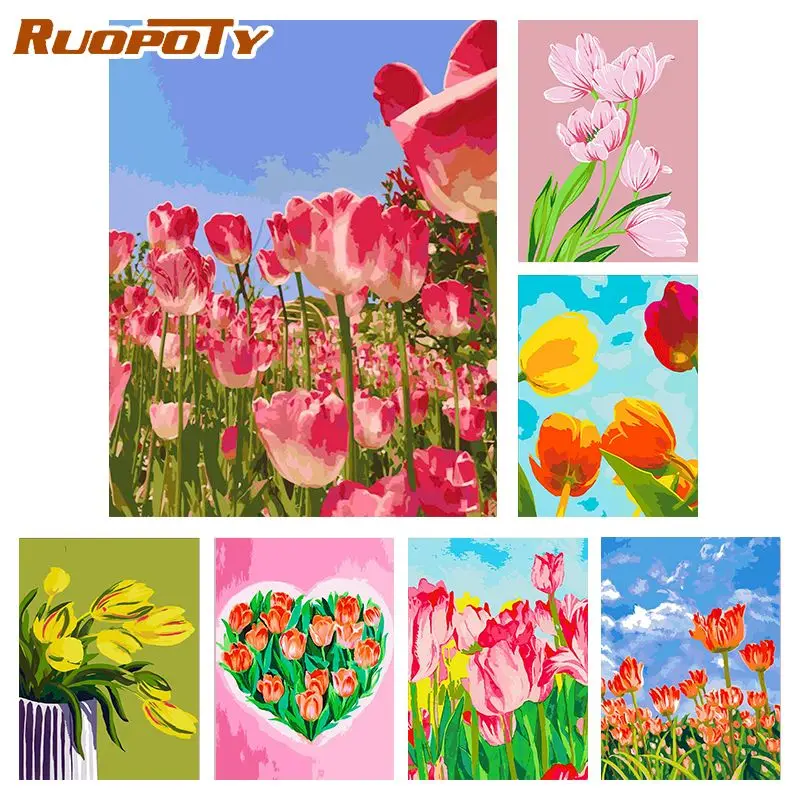 RUOPOTY 40X50CM Diy Paint By Numbers Cartoon Tulips With Frame Painting By Number Flower Painting Home Decor
RUOPOTY 40X50CM Diy Paint By Numbers Cartoon Tulips With Frame Painting By Number Flower Painting Home Decor