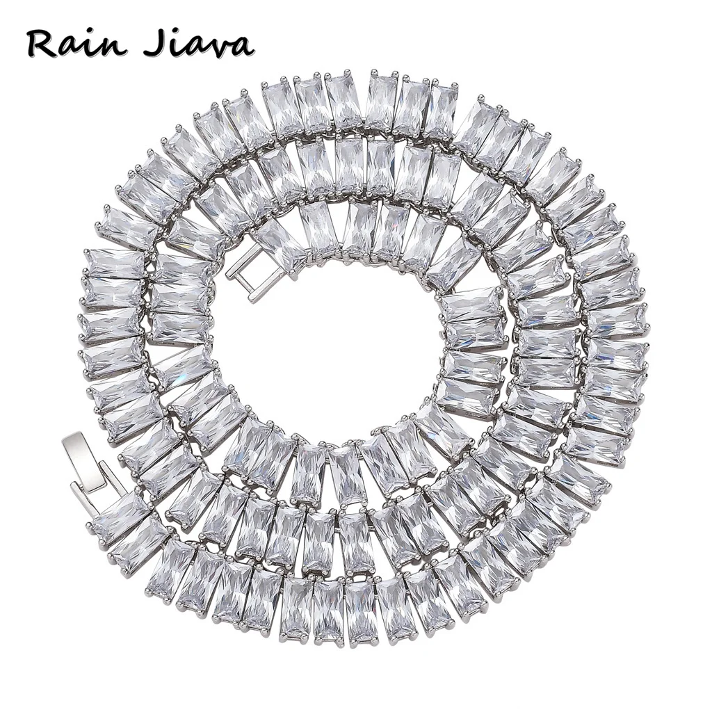 Men Women Bling Iced Out Chain Necklace 10mm Baguette Cubic Zircon White Gold Hip Hop Chain Necklaces Luxury Jewelry for Party
Men Women Bling Iced Out Chain Necklace 10mm Baguette Cubic Zircon White Gold Hip Hop Chain Necklaces Luxury Jewelry for Party