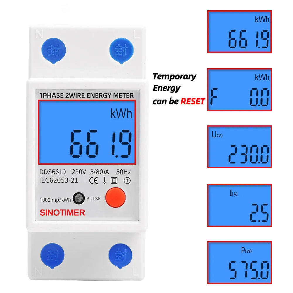 230V 5-80A Backlight Single Phase Digital Wattemeter Din Rail Electric KWH Power Meter Voltmeter Ammeter with Reset Function
230V 5-80A Backlight Single Phase Digital Wattemeter Din Rail Electric KWH Power Meter Voltmeter Ammeter with Reset Function