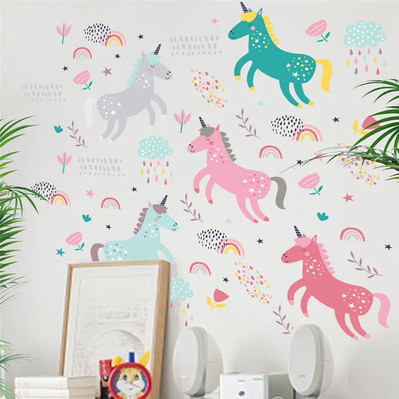 Cute colorful Unicorn Wall Stickers art Decals Removable Nursery Sticker for Kids Room Girls Bedroom Wall Decor Mural Muraux
Cute colorful Unicorn Wall Stickers art Decals Removable Nursery Sticker for Kids Room Girls Bedroom Wall Decor Mural Muraux