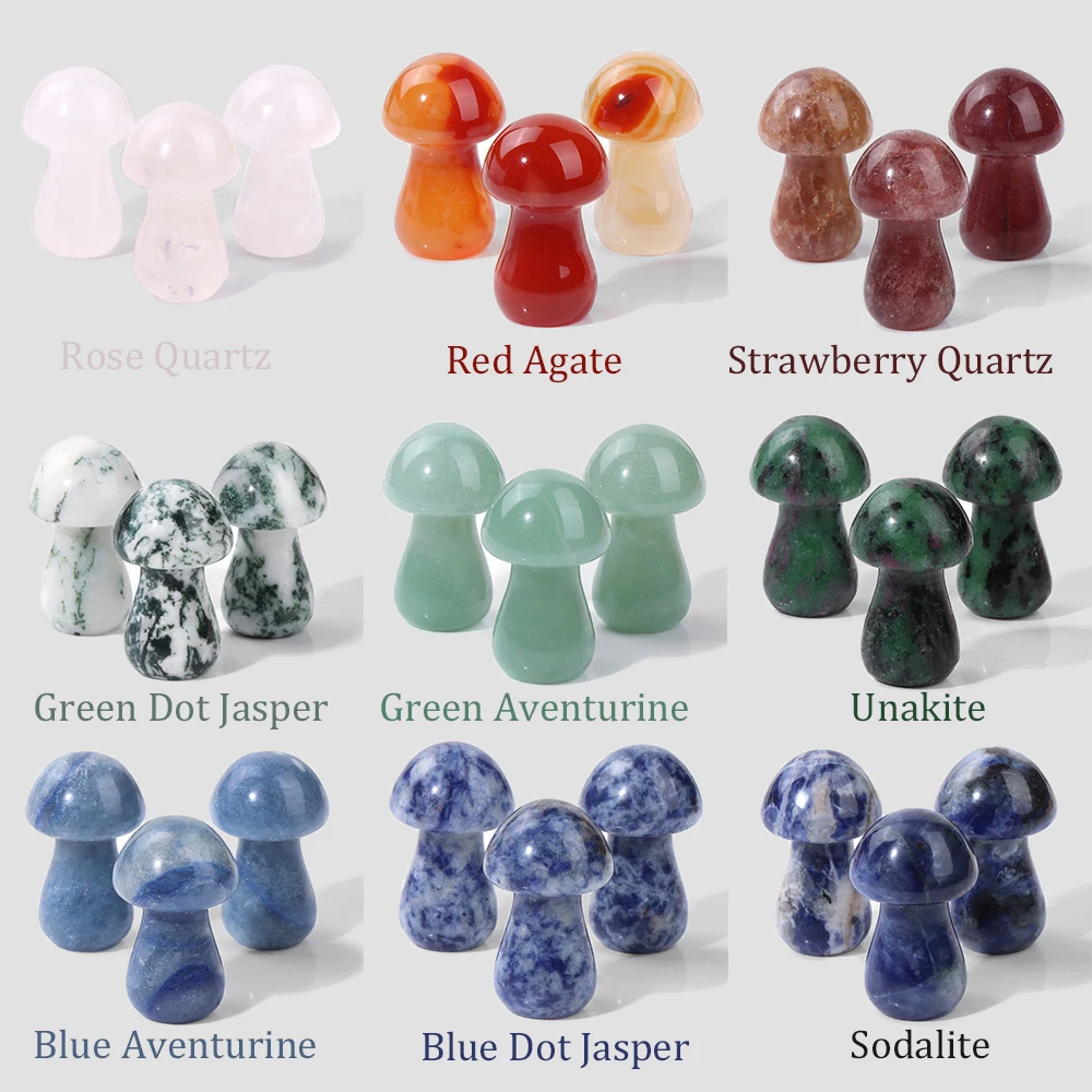 2PCS Natural Gems Stone Decoration Ornaments Mushroom Shape Statue Healing Jaspers Stone Crafts For Home Decor 20x36mm
2PCS Natural Gems Stone Decoration Ornaments Mushroom Shape Statue Healing Jaspers Stone Crafts For Home Decor 20x36mm