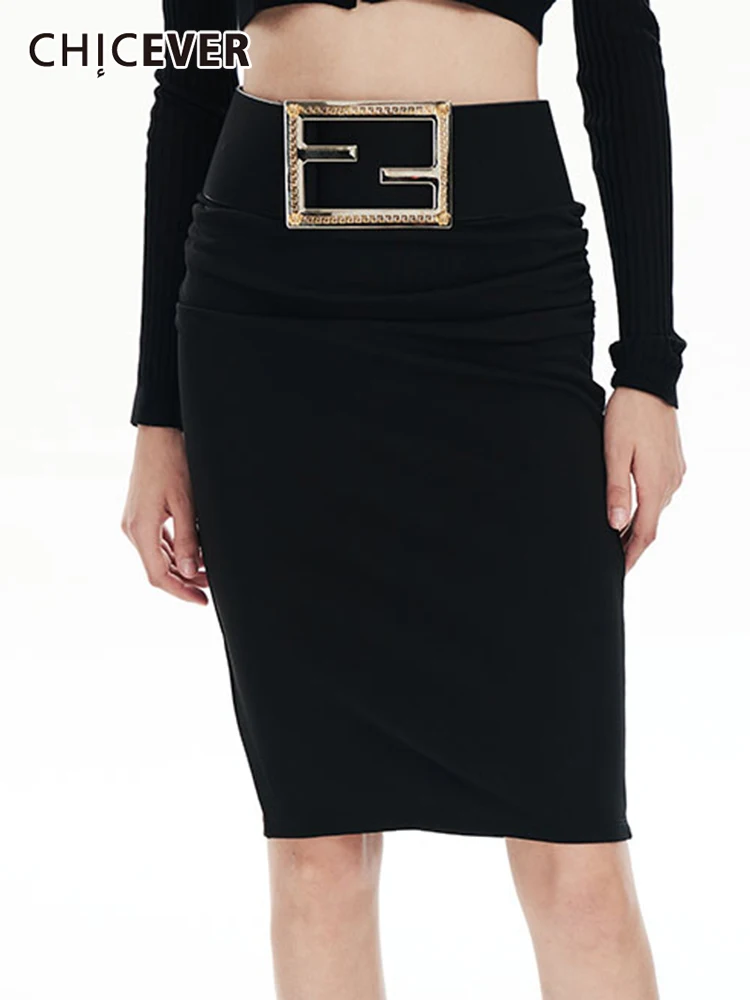 CHICEVER Sexy Slim Black Skirt For Women High Waist Patchwork Buttons Temperament Bodycon Skirts Female Autumn Fashion Clothing
CHICEVER Sexy Slim Black Skirt For Women High Waist Patchwork Buttons Temperament Bodycon Skirts Female Autumn Fashion Clothing
