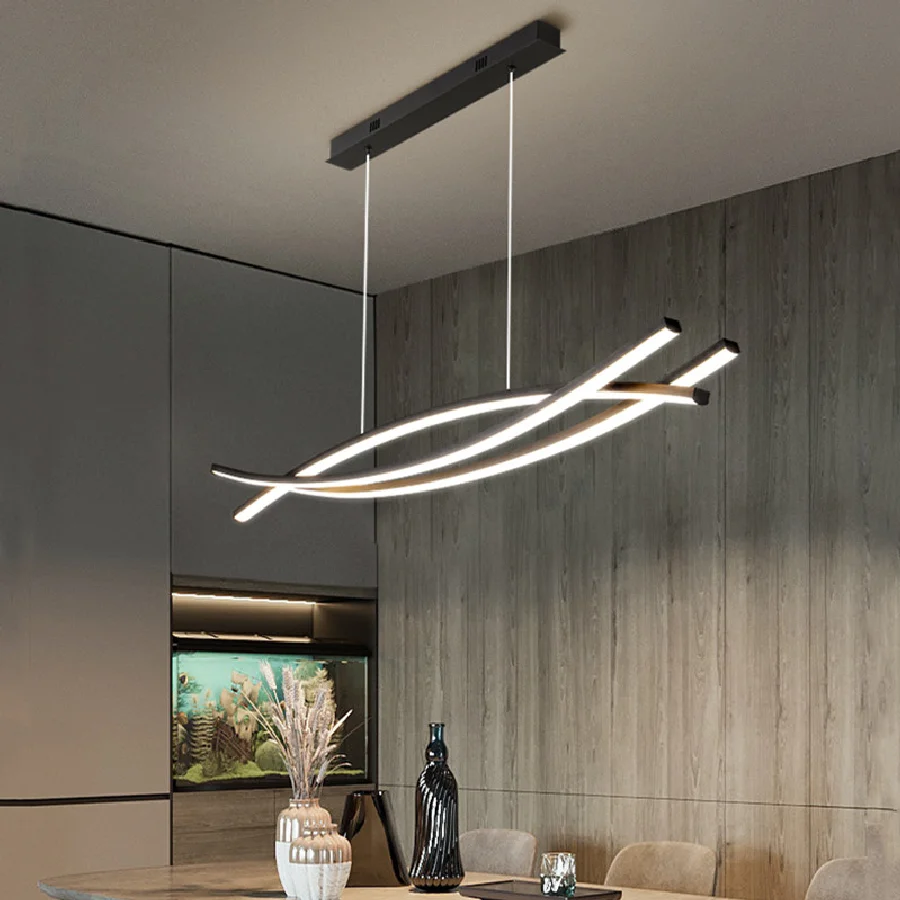 Dining Room Pendant Lamp Modern Minimalist Bar Kitchen Island Hanging Lamp Creative Design One Word Black Long LED Chandelier
Dining Room Pendant Lamp Modern Minimalist Bar Kitchen Island Hanging Lamp Creative Design One Word Black Long LED Chandelier