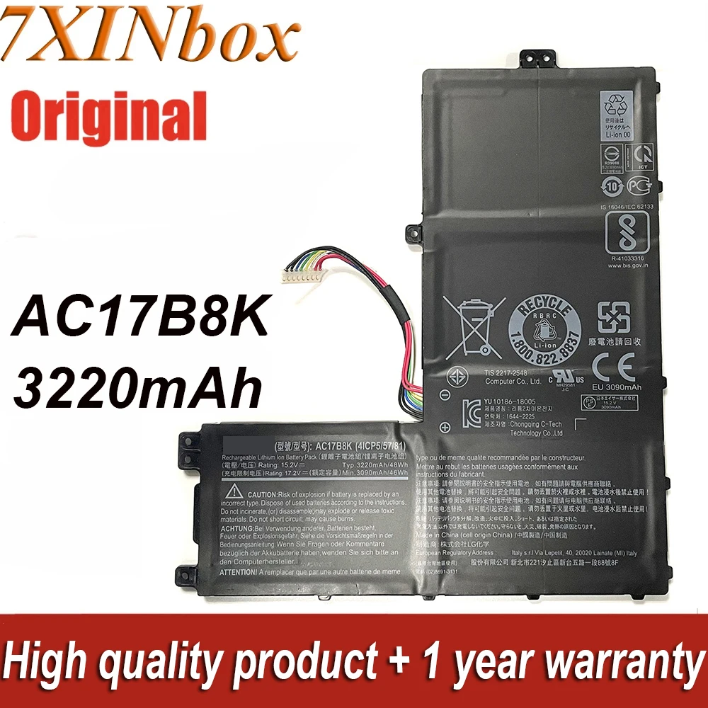 

7XINbox 15.2V 48Wh 3220mAh AC17B8K Original Laptop Battery For Acer SWIFT 3 SF315-52-33KX SF315-52G 52G-855Z 52G-82TV 83A6 51AK