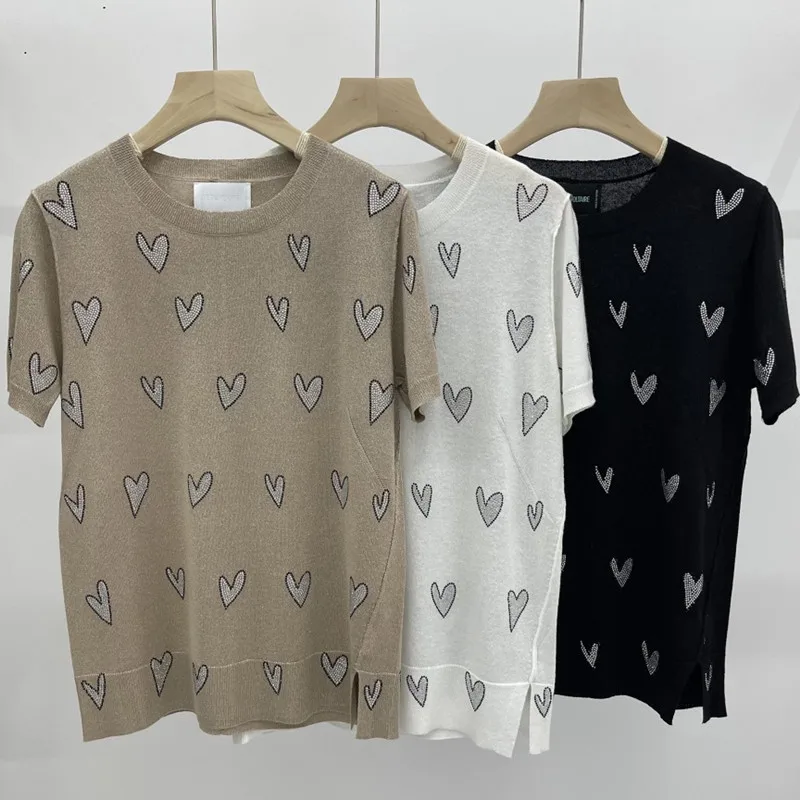 New Arrival Woman Tshirts Zadig Knitted Women Tops Diamonds Decoration Tshirts Casual Spring Summer Tshirts for Women Zv
New Arrival Woman Tshirts Zadig Knitted Women Tops Diamonds Decoration Tshirts Casual Spring Summer Tshirts for Women Zv