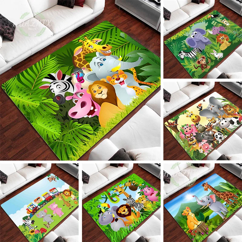 Jungle Animal Cartoon Carpet Children's Game Living Room Large Area Printed Rug Balcony Bathroom Door Washable Non-Slip Mat
Jungle Animal Cartoon Carpet Children's Game Living Room Large Area Printed Rug Balcony Bathroom Door Washable Non-Slip Mat