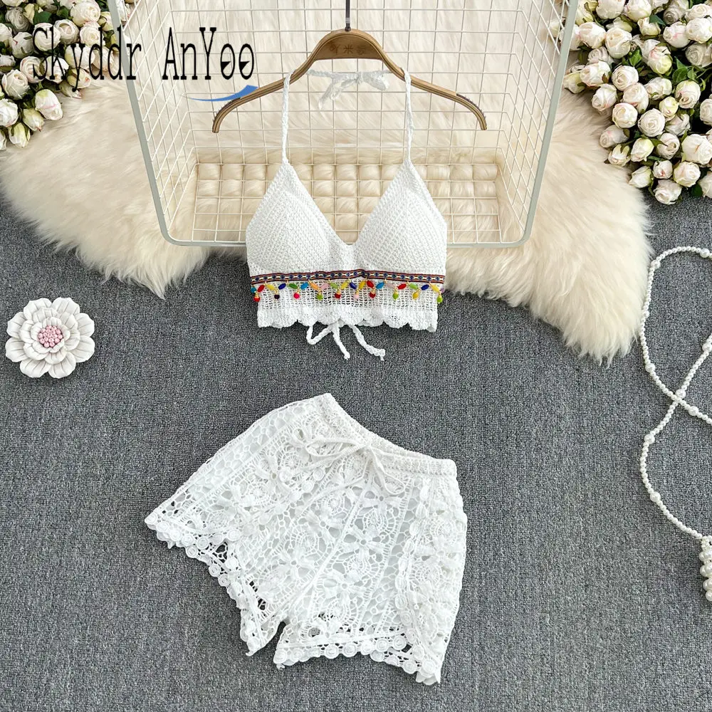 Летний женский комплект из 2 предметов, модный пляжный сексуальный наряд для женщин, укороченный топ с бретелькой через шею, жилет и шорты, к... 
Летний женский комплект из 2 предметов, модный пляжный сексуальный наряд для женщин, укороченный топ с бретелькой через шею, жилет и шорты, к...