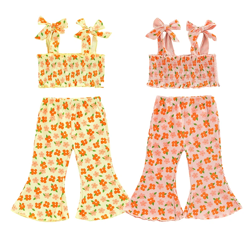 Cute Baby Girls Clothes Floral Print Camisole Bandage Sleeveless Tops and Elastic Flared Pants Summer Outfits Toddler Clothing
Cute Baby Girls Clothes Floral Print Camisole Bandage Sleeveless Tops and Elastic Flared Pants Summer Outfits Toddler Clothing