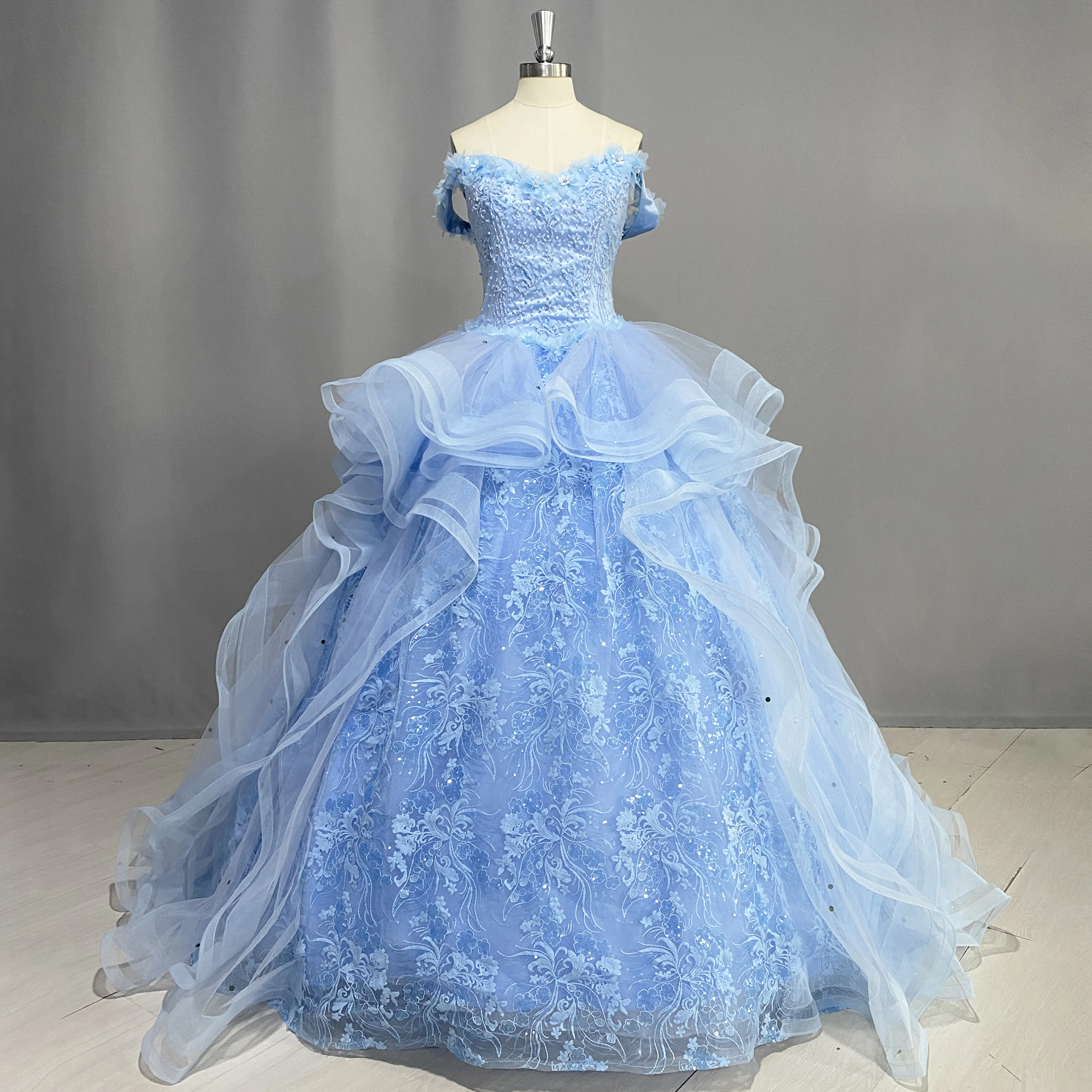Dideyttawl Light Blue Off Shoulder Quinceanera Dress Beading Tulle Lace Ball Gown 3D Flowers Vestidos De Quinceañera Sweet 15
Dideyttawl Light Blue Off Shoulder Quinceanera Dress Beading Tulle Lace Ball Gown 3D Flowers Vestidos De Quinceañera Sweet 15
