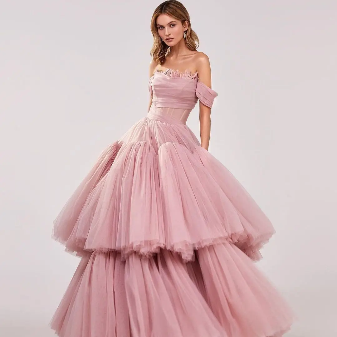 Dusty Pink Princess Evening Dresses Layered Ruffle Sweetheart Pleated Prom Dress Formal Party Gown Elegant vestido de novia
Dusty Pink Princess Evening Dresses Layered Ruffle Sweetheart Pleated Prom Dress Formal Party Gown Elegant vestido de novia