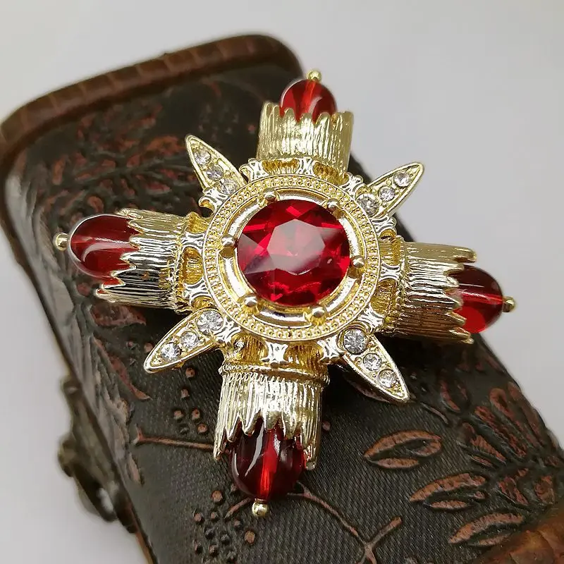 Baroque Red Rhinestone Cross Brooch Pin Metal Big Brooches for Women Vintage Pins Clothes Scarf Clip Jewelry
Baroque Red Rhinestone Cross Brooch Pin Metal Big Brooches for Women Vintage Pins Clothes Scarf Clip Jewelry