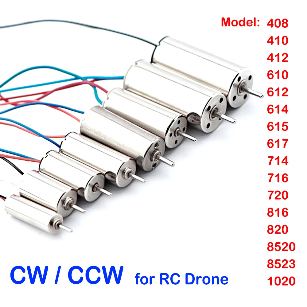 

1PCS DC 3V-3.7V Coreless Motor 408 410 412 610 612 614 615 617 720 816 820 8520 8523 1020 High Speed Quadcopter RC Drone
