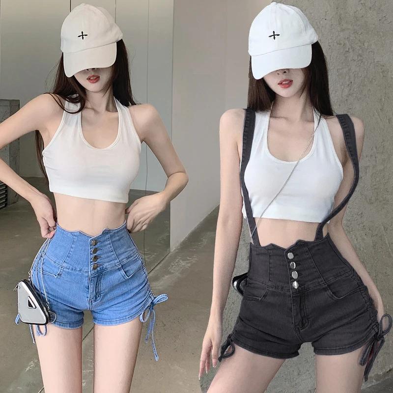 Denim Overalls Women's 2023 Summer New Detachable Two-wear Drawstring Shorts Slim High Waist Denim Rompers Overalls
Denim Overalls Women's 2023 Summer New Detachable Two-wear Drawstring Shorts Slim High Waist Denim Rompers Overalls