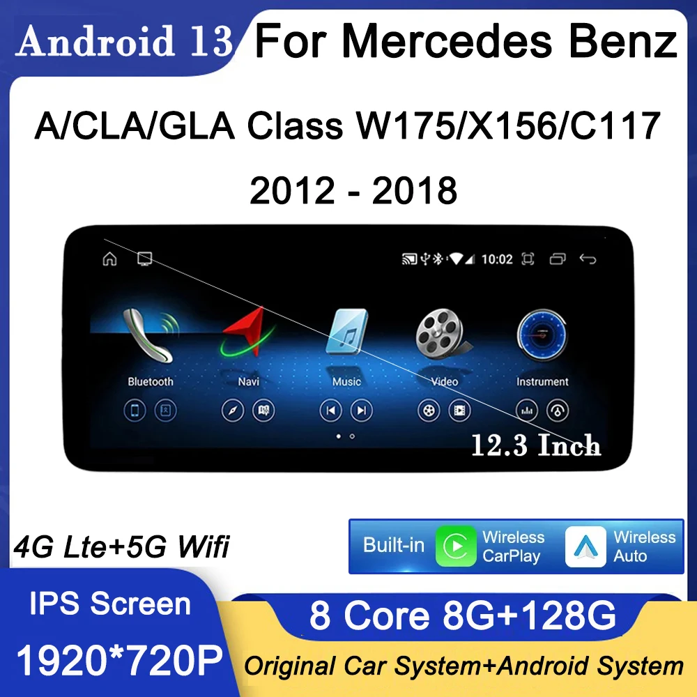 12.3" IPS Android 12 For Mercedes Benz A/CLA/GLA Class W175/X156/C117 2012 - 2018 Car Radio Stereo Video GPS Navigation System
12.3" IPS Android 12 For Mercedes Benz A/CLA/GLA Class W175/X156/C117 2012 - 2018 Car Radio Stereo Video GPS Navigation System