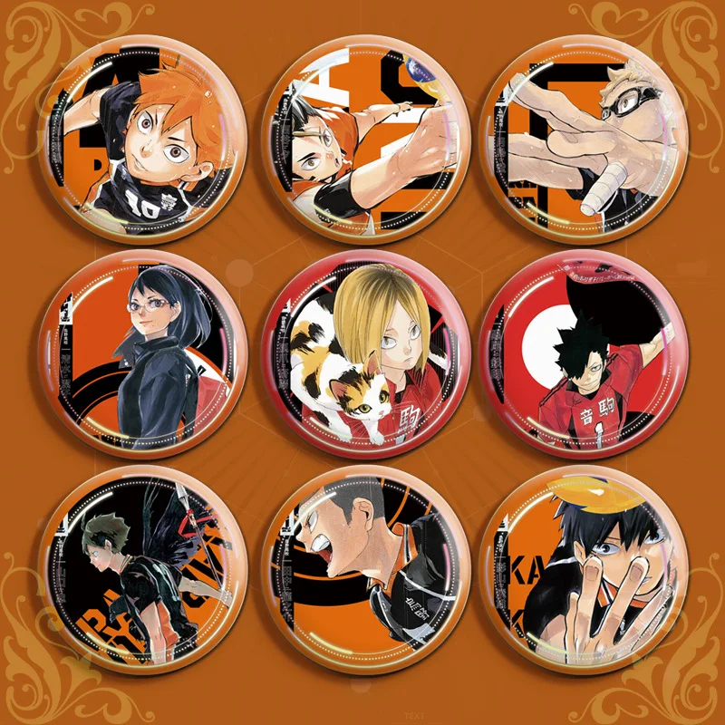58 мм аниме-фигурка Shoyo Hinata Tobio Kageyama Daichi Sawamura аниме изысканные круглые броши